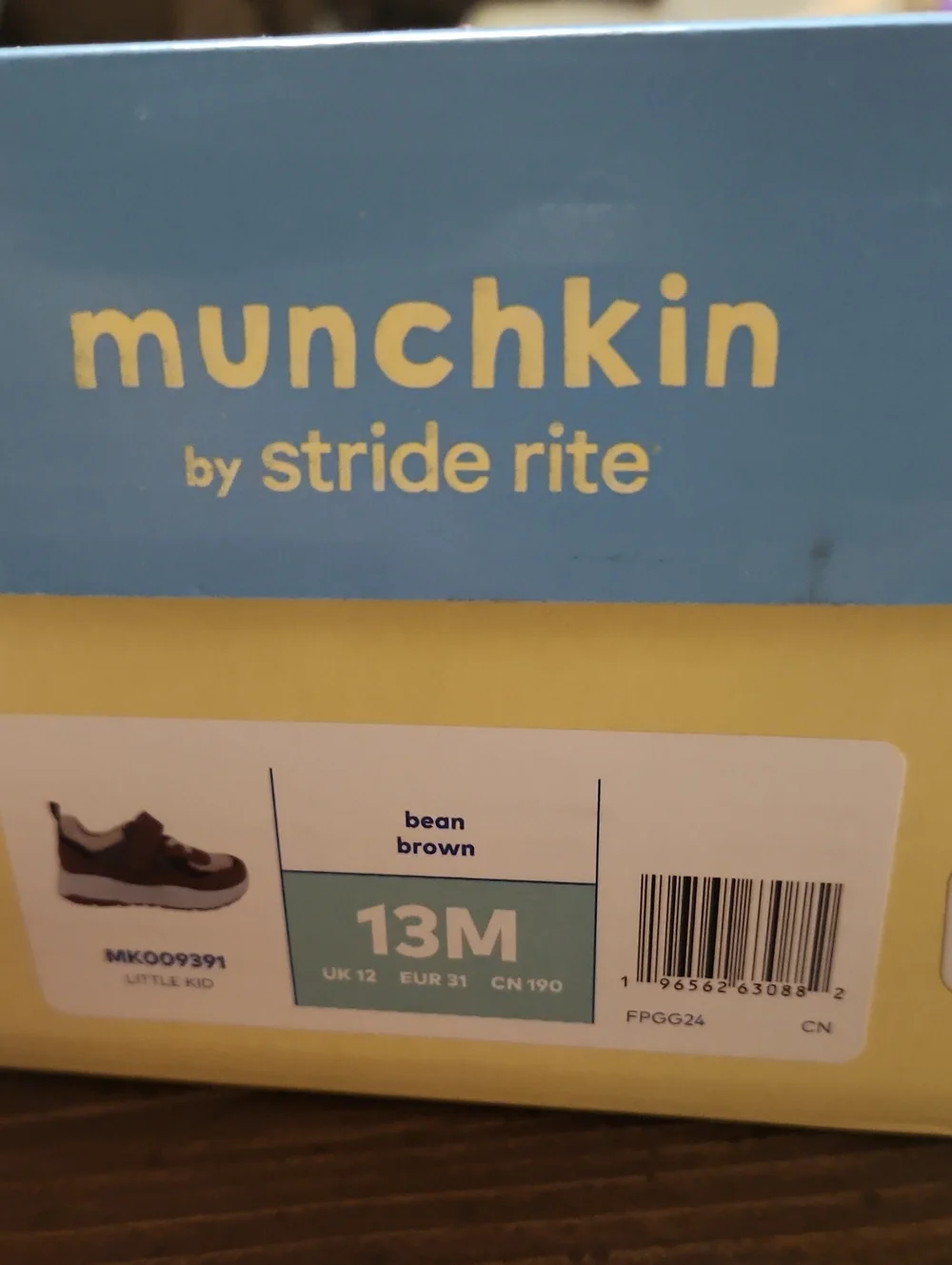 Munckins Kids Brown & Cream Velcro Sneakers